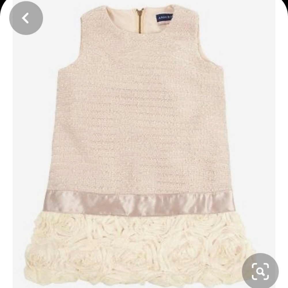 Andy & Evan Ivory Cream Rosette Trim Girls' Formal Dress